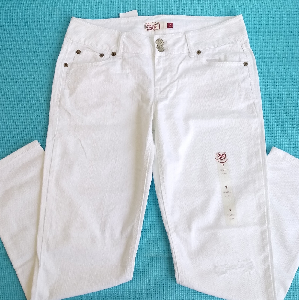 NEW SO Cuff Boyfriend Skinny Low Rise Jeans Size 7